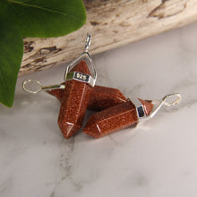 Load image into Gallery viewer, Goldstone Double Terminated Point Pendants by Size - 3 pcs
