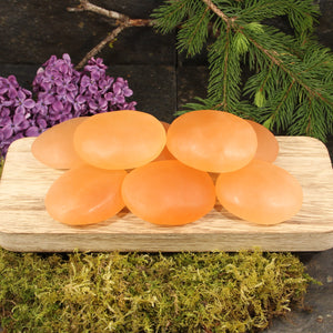 Peach Selenite Small Palms - 8 pcs