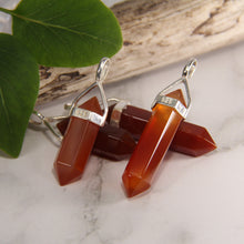 Load image into Gallery viewer, Carnelian Double Terminated Point Pendants by Size - 3 pcs

