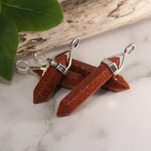 Load image into Gallery viewer, Goldstone Double Terminated Point Pendants by Size - 3 pcs
