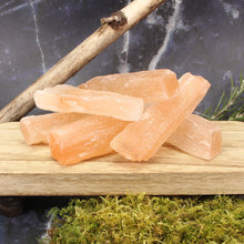Load image into Gallery viewer, Peach Selenite Small Rough Sticks - 1 lb
