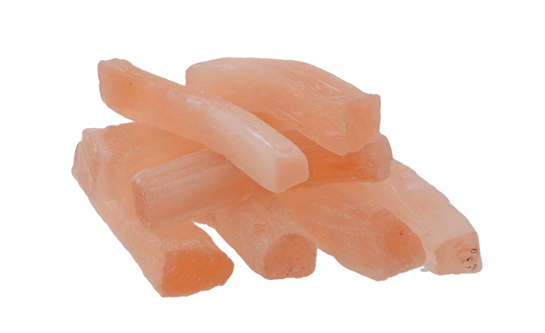 Peach Selenite Small Rough Sticks - 1 lb