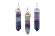 Load image into Gallery viewer, Rainbow Fluorite Double Terminated Point Pendants by Size - 3 pcs
