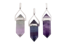 Load image into Gallery viewer, Rainbow Fluorite Double Terminated Point Pendants by Size - 3 pcs
