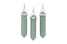 Load image into Gallery viewer, Green Aventurine Double Terminated Point Pendants by Size - 3 pcs
