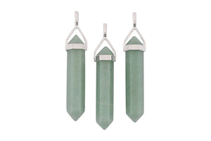 Green Aventurine Double Terminated Point Pendants by Size - 3 pcs