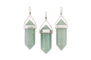 Green Aventurine Double Terminated Point Pendants by Size - 3 pcs