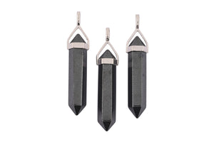 Hematite Double Terminated Point Pendants by Size - 3 pcs