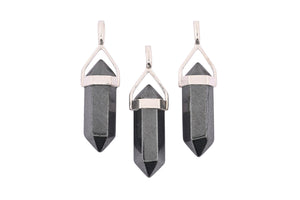 Hematite Double Terminated Point Pendants by Size - 3 pcs