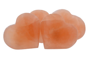 Peach Selenite Large Hearts - 4 pcs