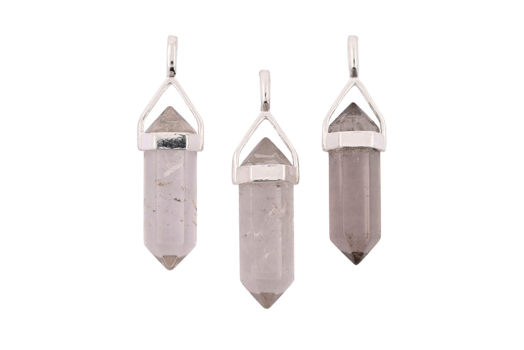 Smokey Quartz Double Terminated Point Pendants by Size - 3 pcs