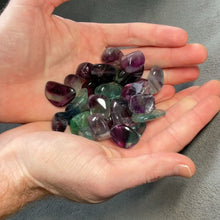 Load and play video in Gallery viewer, Rainbow Fluorite Tumbled Stones
