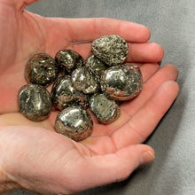 Load and play video in Gallery viewer, Druzy Pyrite Polished Pebbles / XL Tumbled - 1 lb
