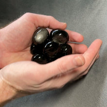 Load and play video in Gallery viewer, Silver Sheen Obsidian Pebbles / XL Tumbled - 1/2 lb
