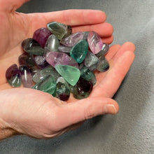 Load and play video in Gallery viewer, Rainbow Fluorite Tumbled Stones
