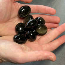 Load and play video in Gallery viewer, Gold Sheen Obsidian Pebbles / XL Tumbled - 1/2 lb
