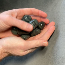 Load and play video in Gallery viewer, Platinum Obsidian Pebbles / XL Tumbled - 1/2 lb
