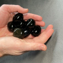 Load and play video in Gallery viewer, Velvet Sheen Obsidian Pebbles / XL Tumbled - 1/2 lb
