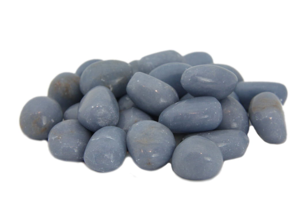 Angelite Tumbled Stones by Size - 1 lb
