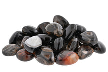 Load image into Gallery viewer, Banded Black Agate Tumbled Stones - 1 lb
