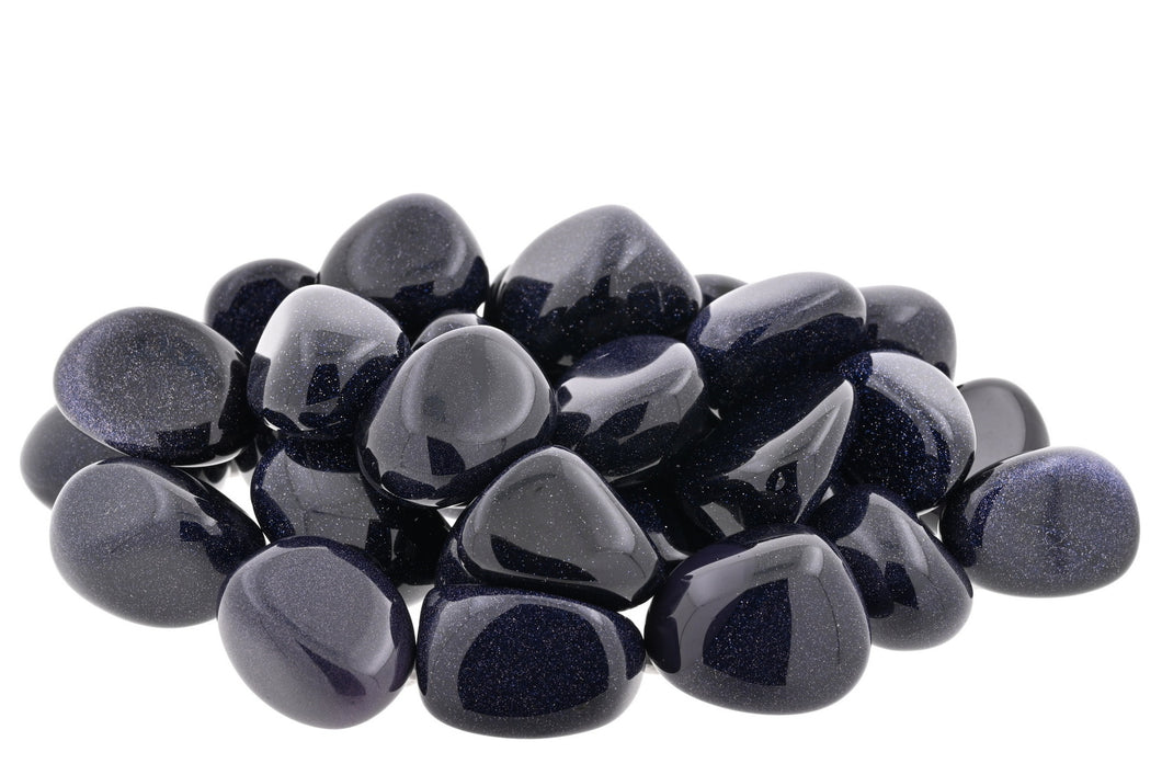 Blue Goldstone Tumbled Stones - 1 lb