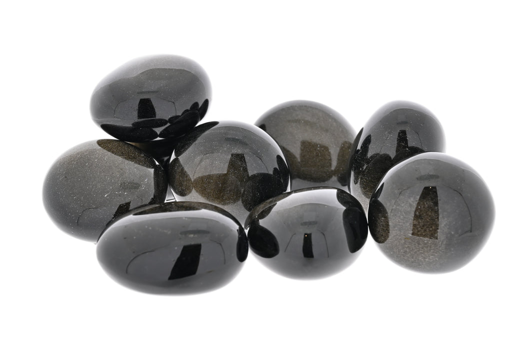 Gold Sheen Obsidian Pebbles / XL Tumbled - 1/2 lb