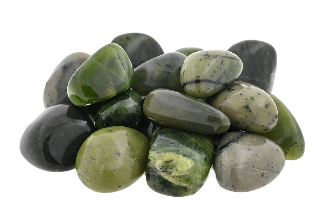 Nephrite Jade Tumbled Stones - 1/2 lb