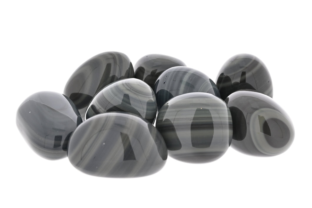 Platinum Obsidian Pebbles / XL Tumbled - 1/2 lb