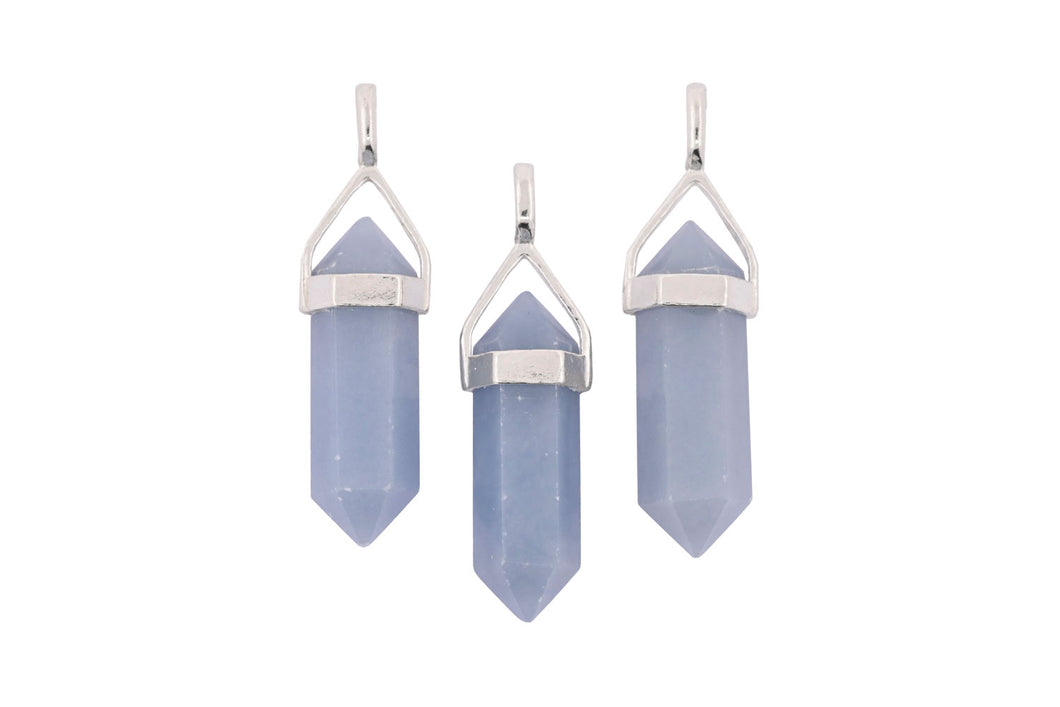 Angelite Double Terminated Point Pendants by Size - 3 pcs