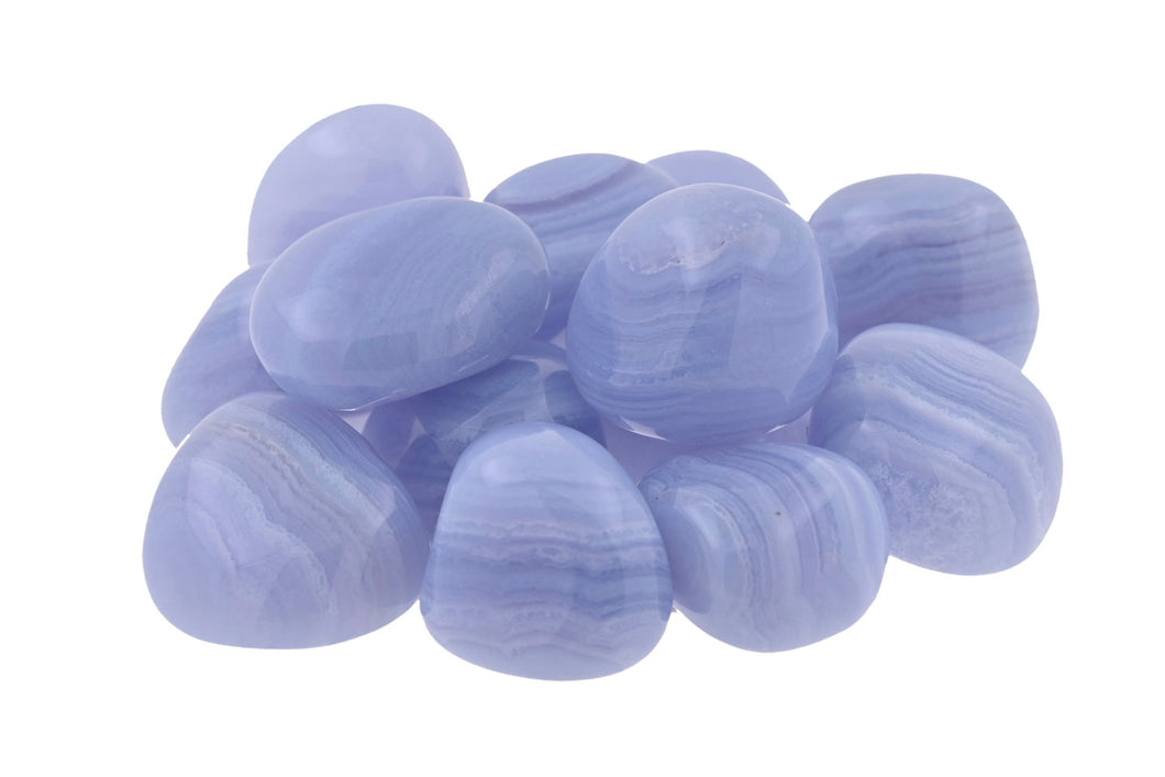 Blue Lace Agate Tumbled Stones - 1/2 lb