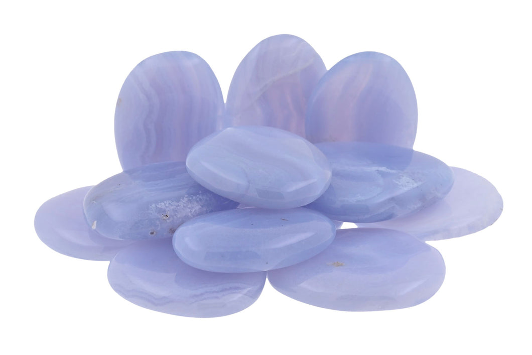 Blue Lace Agate Pocket Stones - 1/2 lb