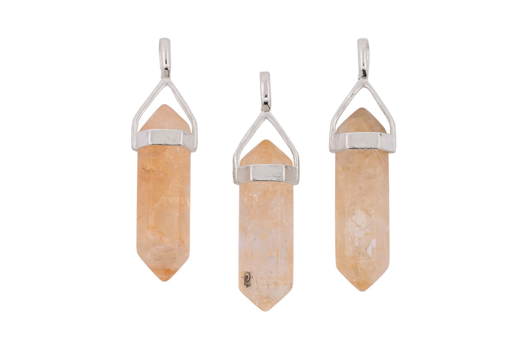 Citrine Double Terminated Point Pendants by Size - 3 pcs
