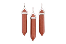 Load image into Gallery viewer, Goldstone Double Terminated Point Pendants by Size - 3 pcs
