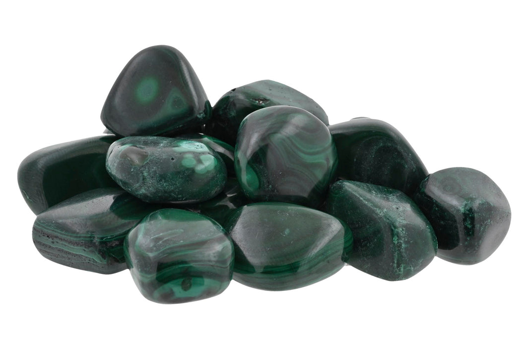Malachite Tumbled Stones - 1/2 lb