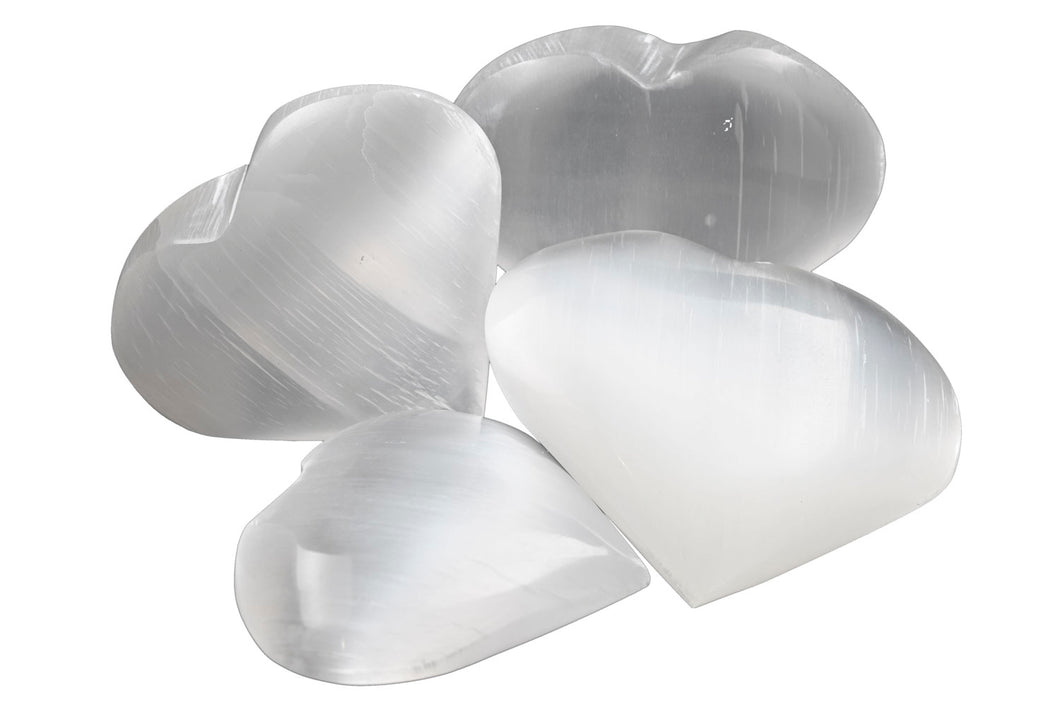 Selenite Large Hearts - 4 pcs