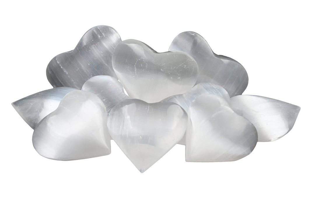Selenite Small Hearts - 10 pcs